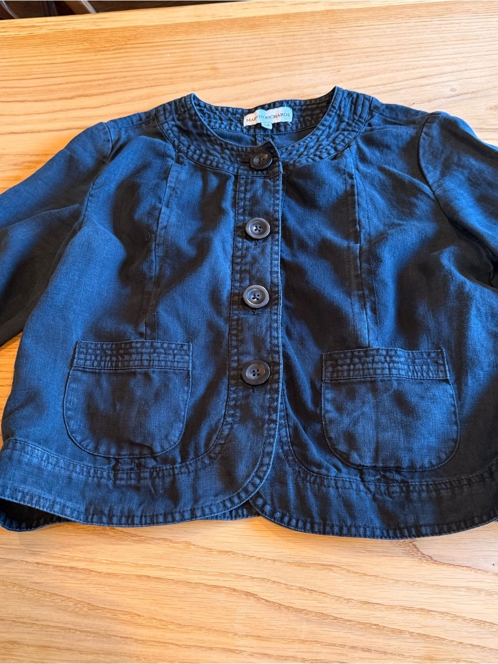 Marvin Richard’s 100% Linen Jacket Black, Womens Small